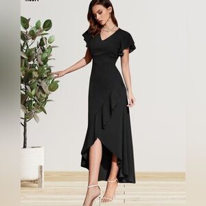 MIUSOL Black Formal Ruffle Dress Size XL